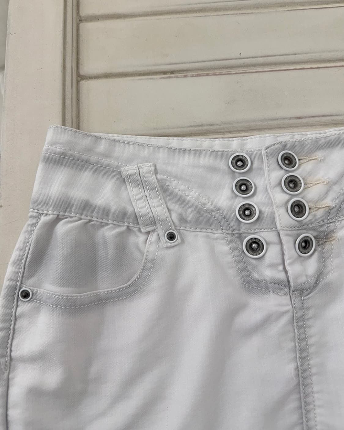 White washed detail mini skirt  상품이미지2