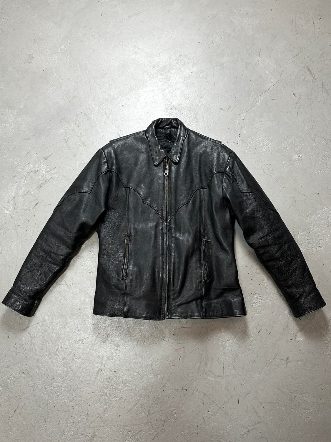 00's 빈티지 크롭 레더 자켓 빈티지 웨스턴 레더 자켓 상품이미지1