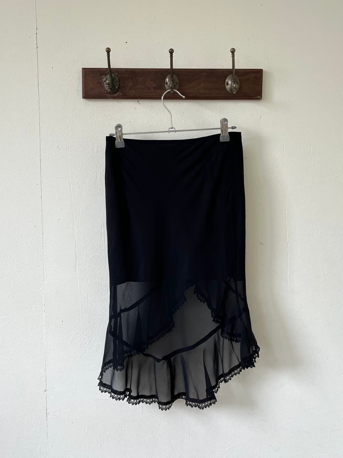Japan vtg 플레어 블랙 스커트 상품이미지3