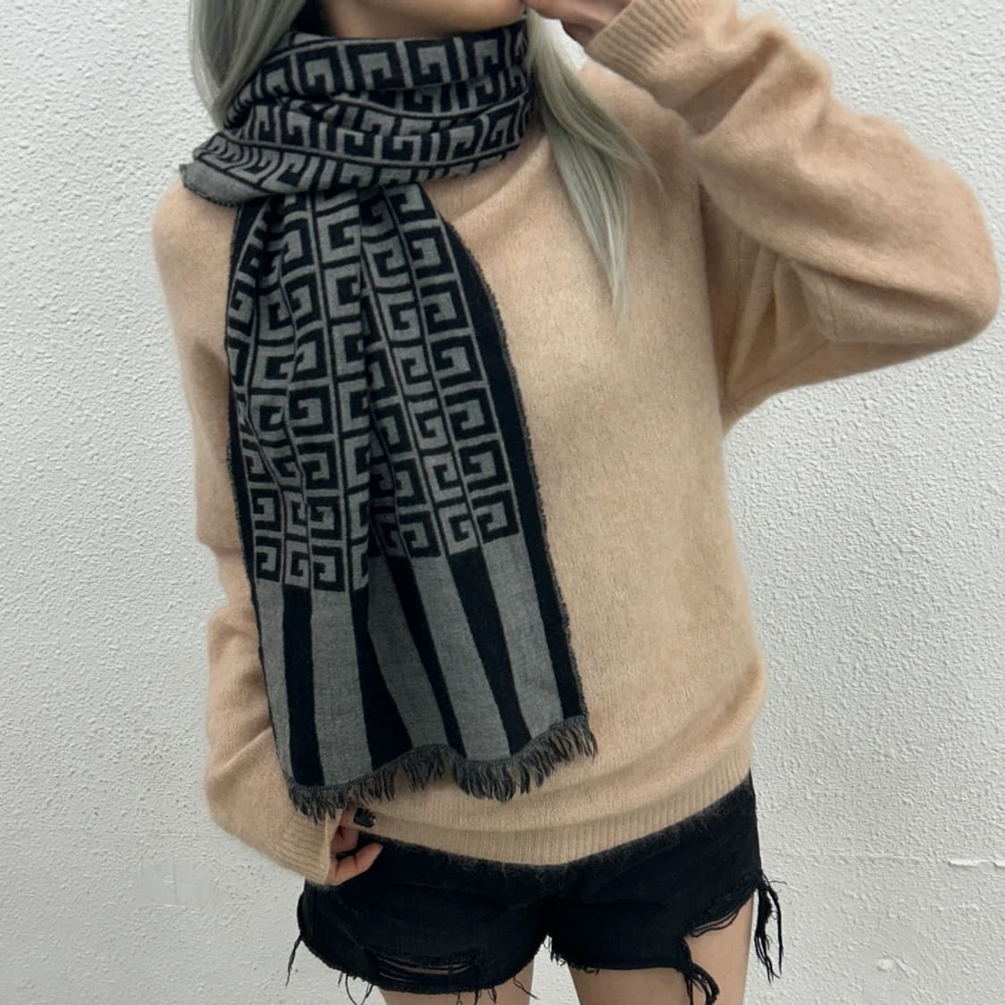 지방시 멀티 패턴 그레이 머플러 상품이미지2