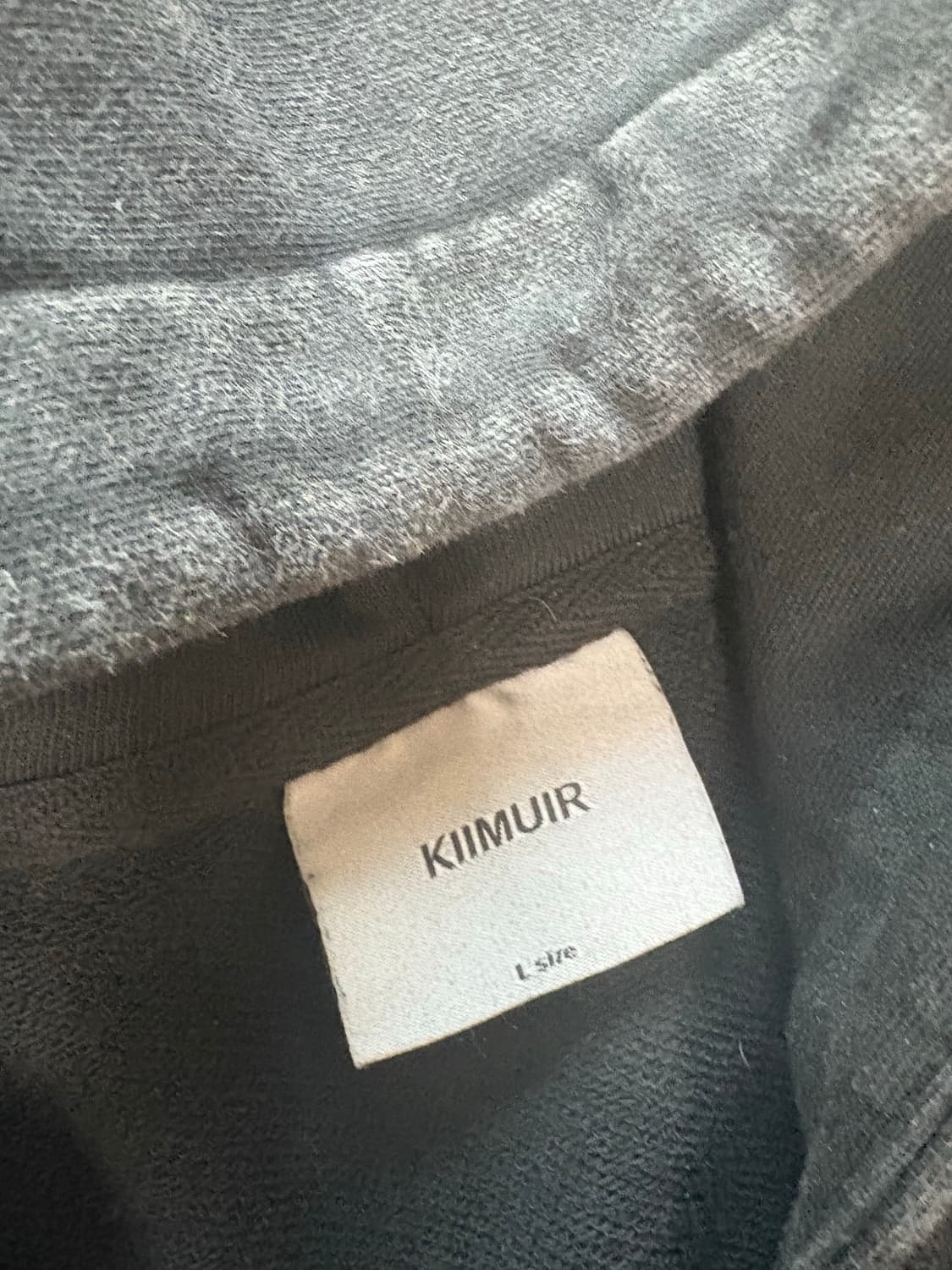 키뮤어 가먼트다잉 후드집업 차콜 L 상품이미지2