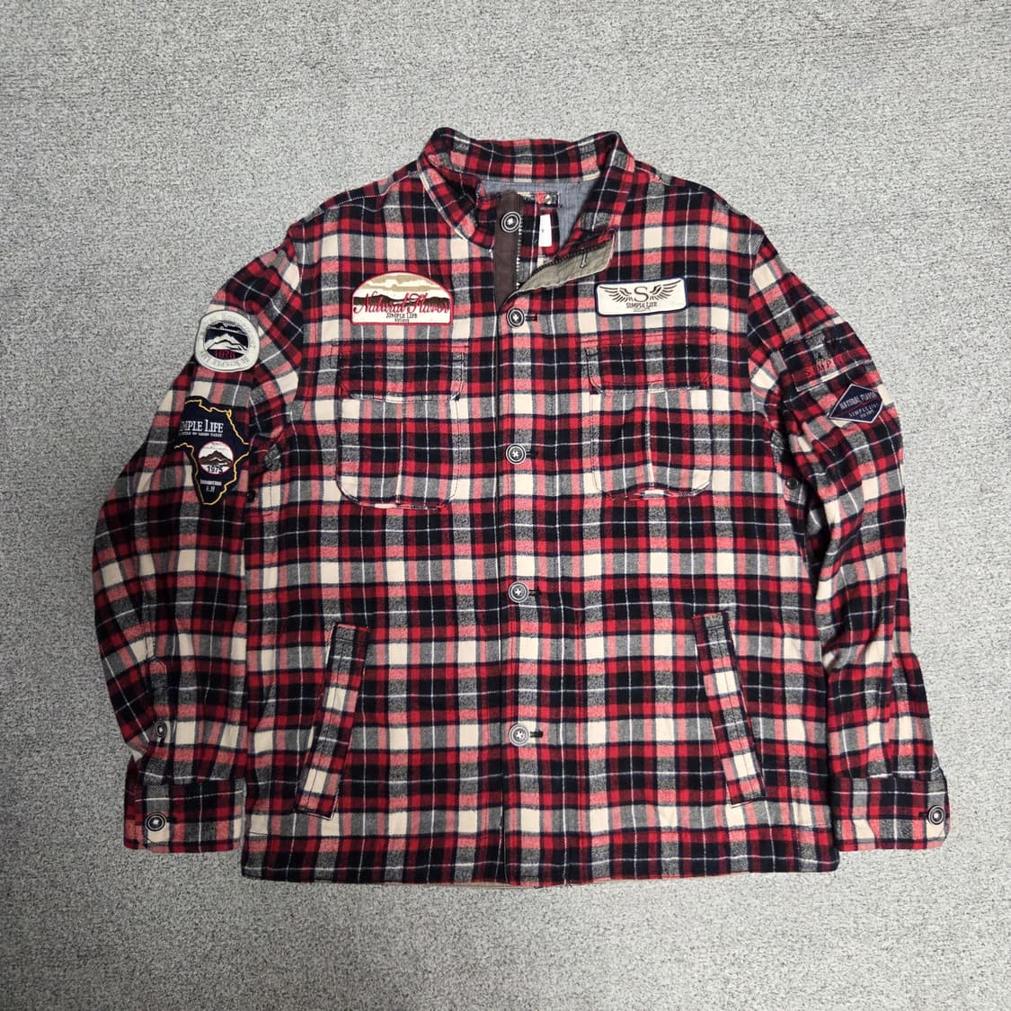 Simple Life 플란넬 체크 셔츠 자켓 L(100) 상품이미지1
