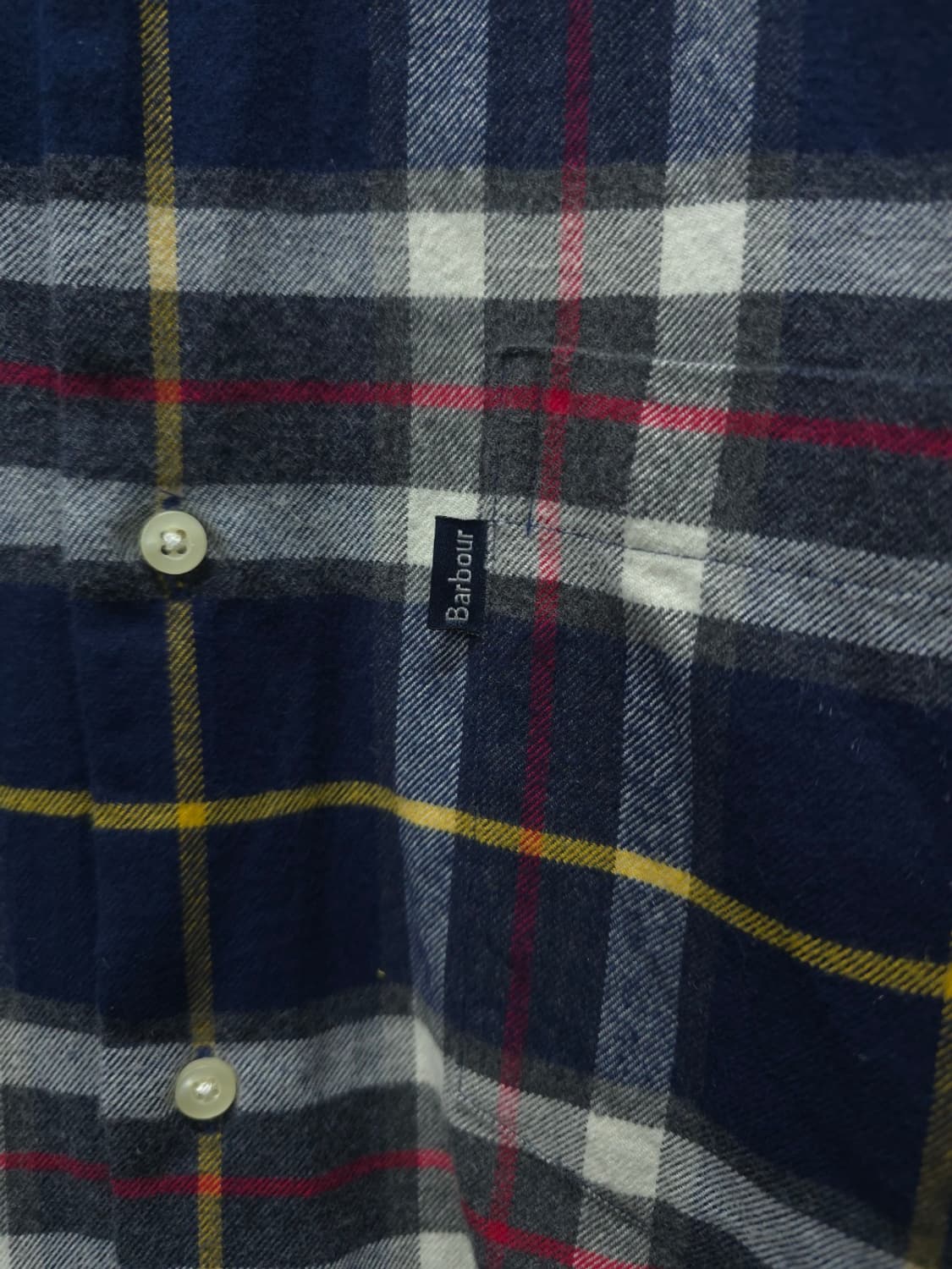 바버 테일러드 핏 타탄 체크플란넬 셔츠 (남성95) 상품이미지3