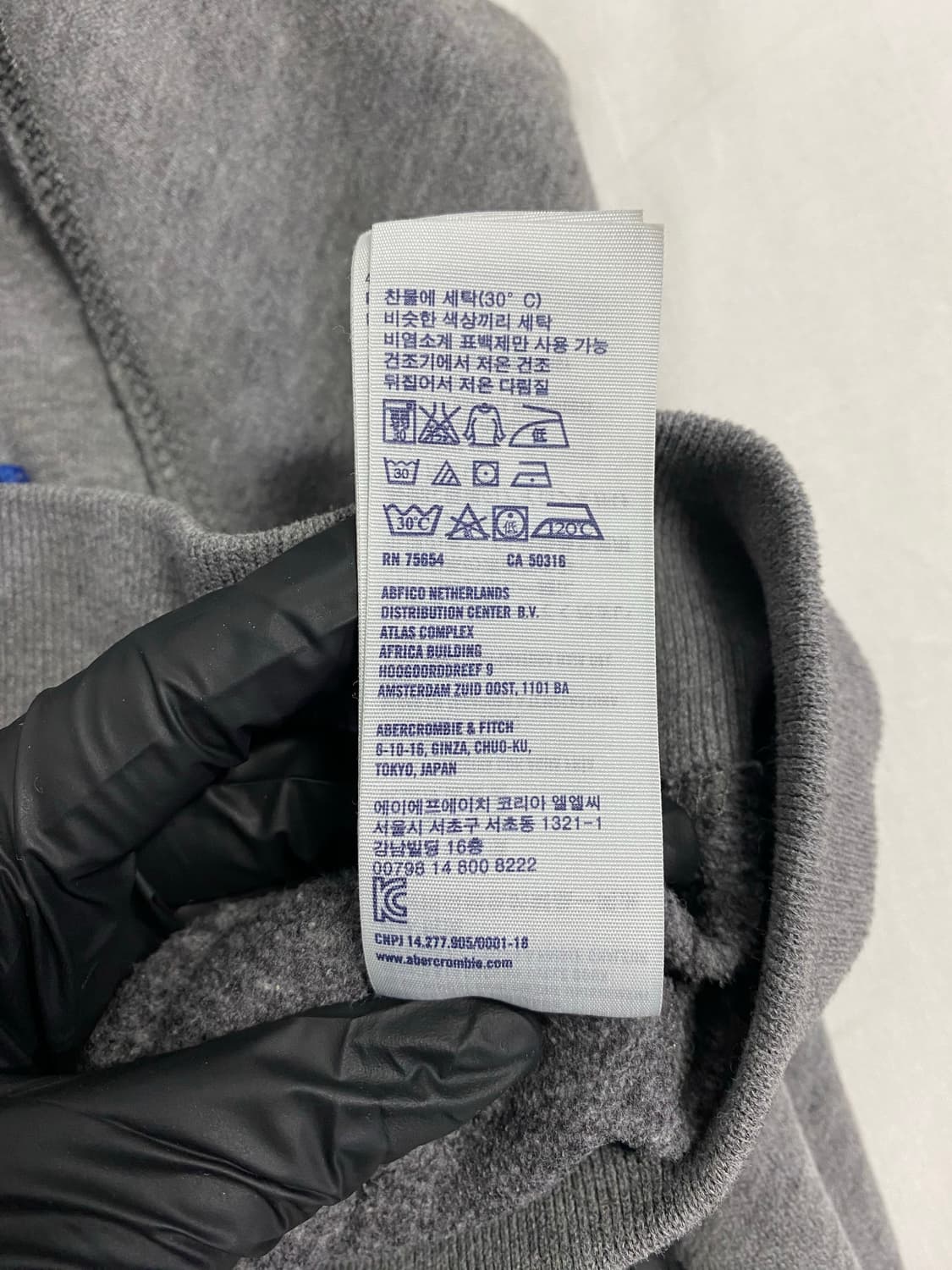 아베크롬비 그레이 후드집업 키즈 M 상품이미지5