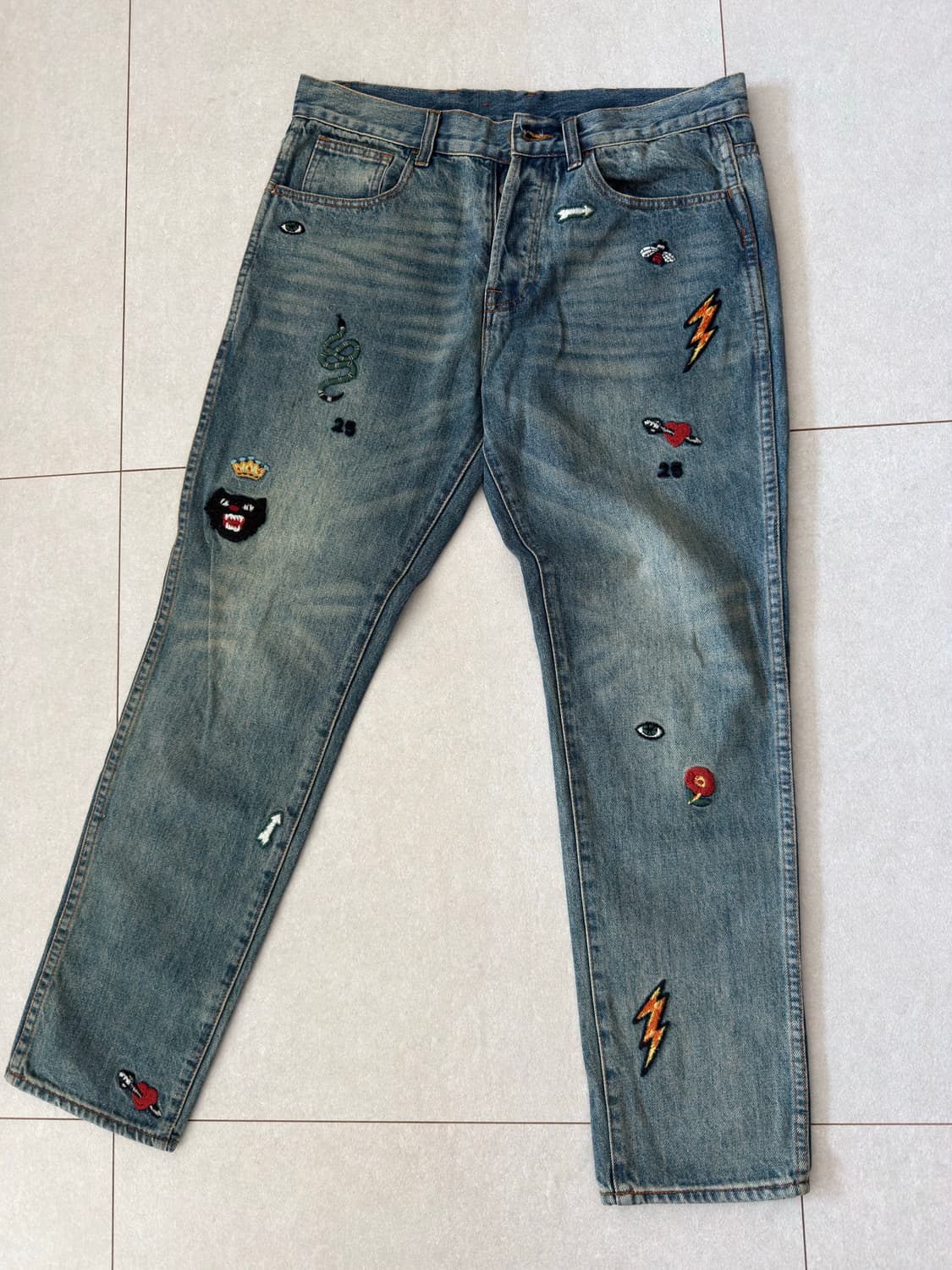 Gucci 멀티자수 워싱 남성 데님 팬츠 청바지 상품이미지1