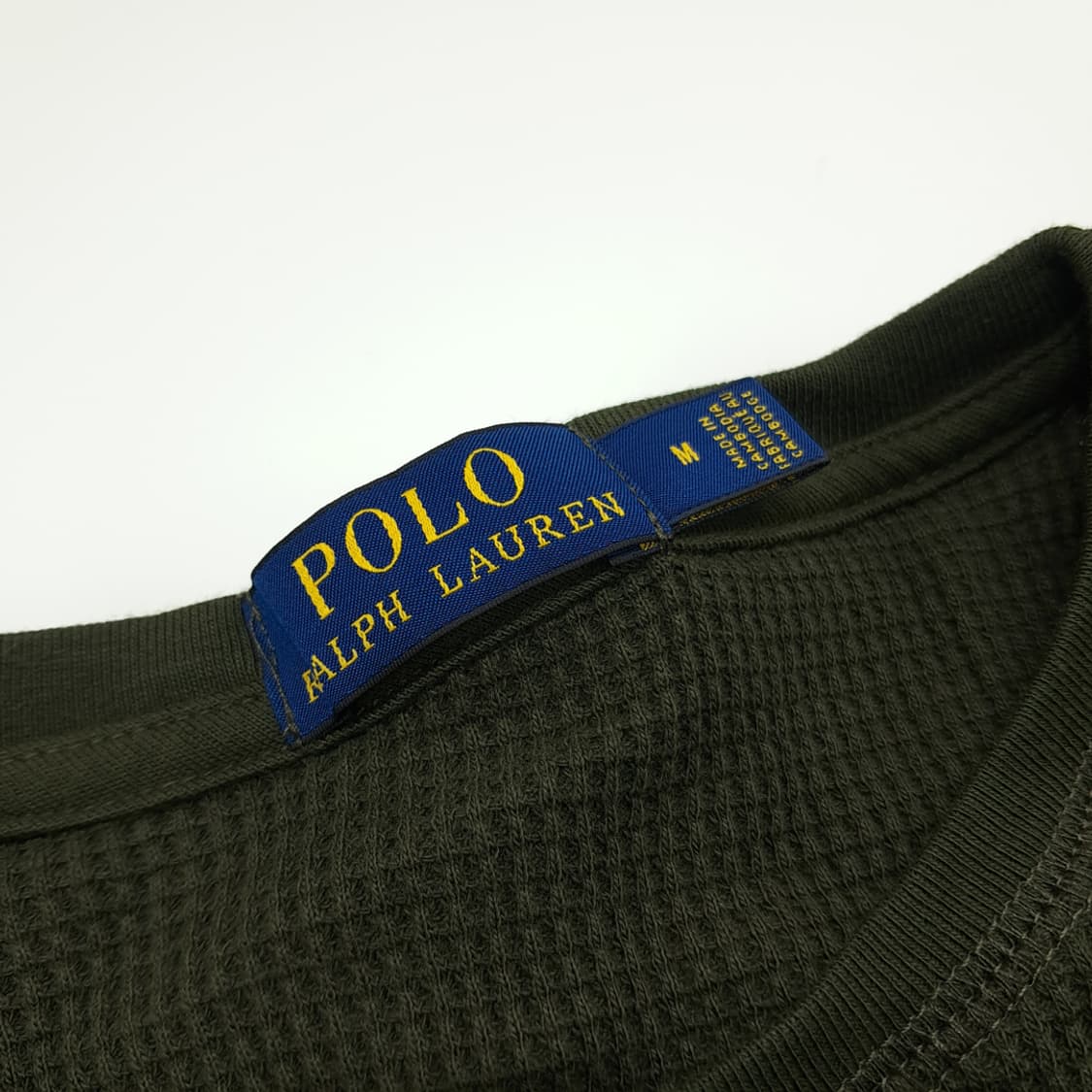 CN806 M 폴로 랄프로렌 올리브그린 와플 니트 긴팔 티셔츠 상품이미지4