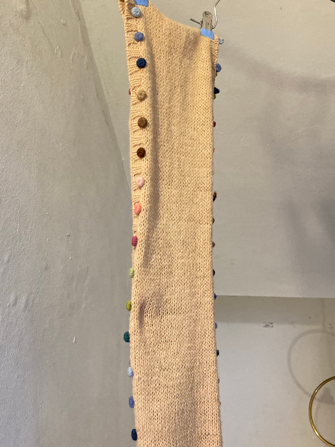 빈티지 무지개방울 베이지 머플러 상품이미지2