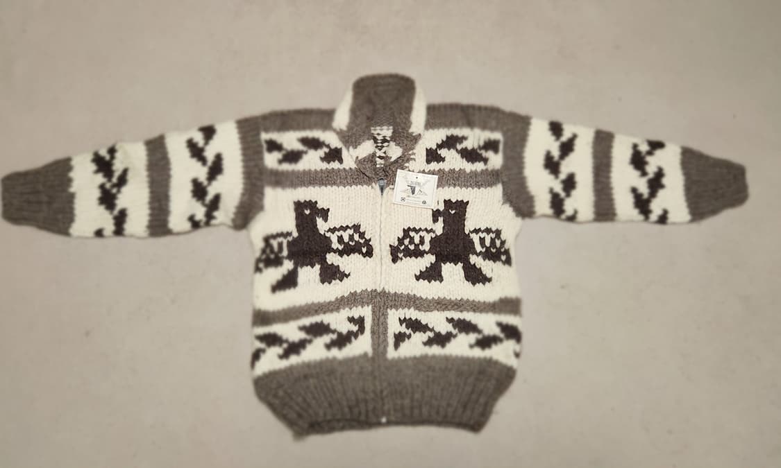 Canada made 독수리 코위찬 니트 스웨터 집업 상품이미지1