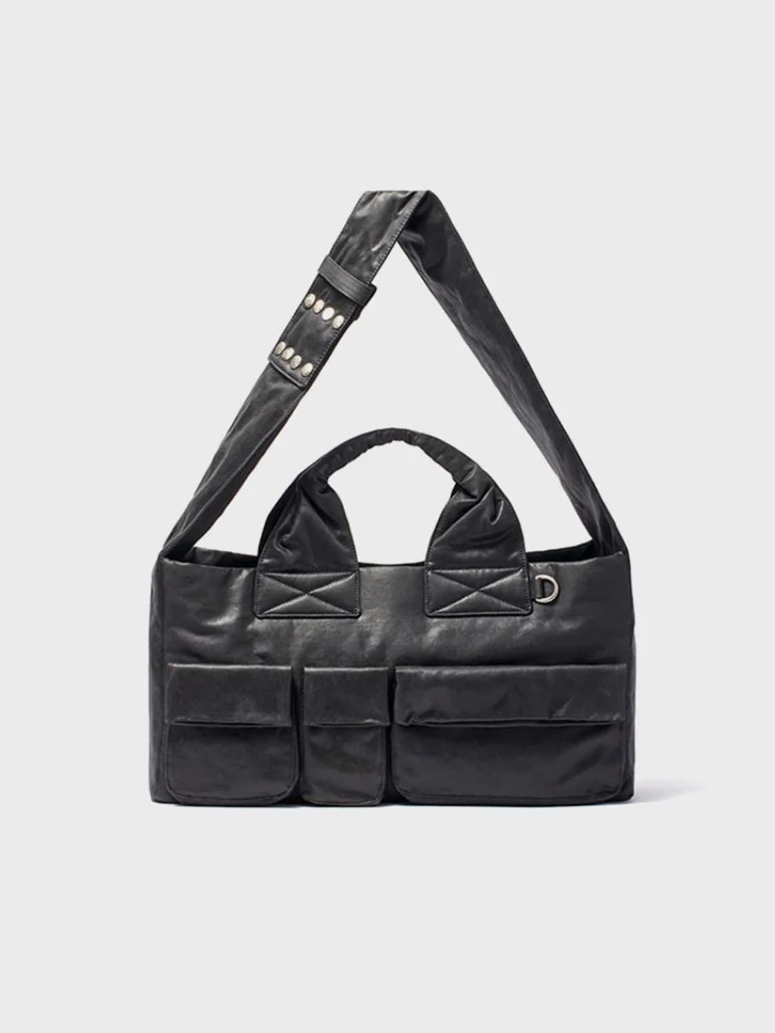 오픈와이와이 오일 스킨 토트백 블랙 상품이미지2