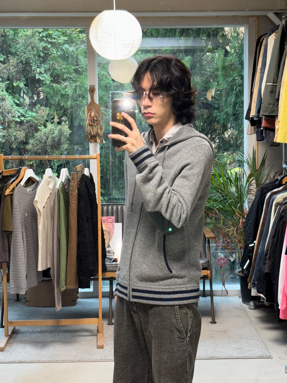 코치 레더 엘보패치 메리노울 후드집업 상품이미지4