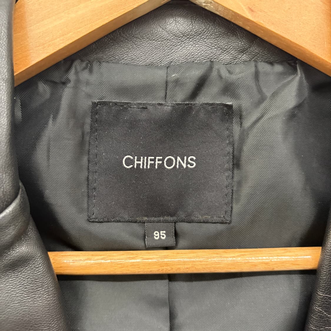 CHIFFONS 빈티지 양가죽 자켓 블랙 남성M 상품이미지3