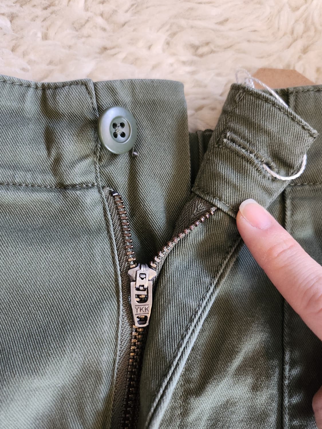 유니클로 카키색 코튼 스커트 상품이미지3