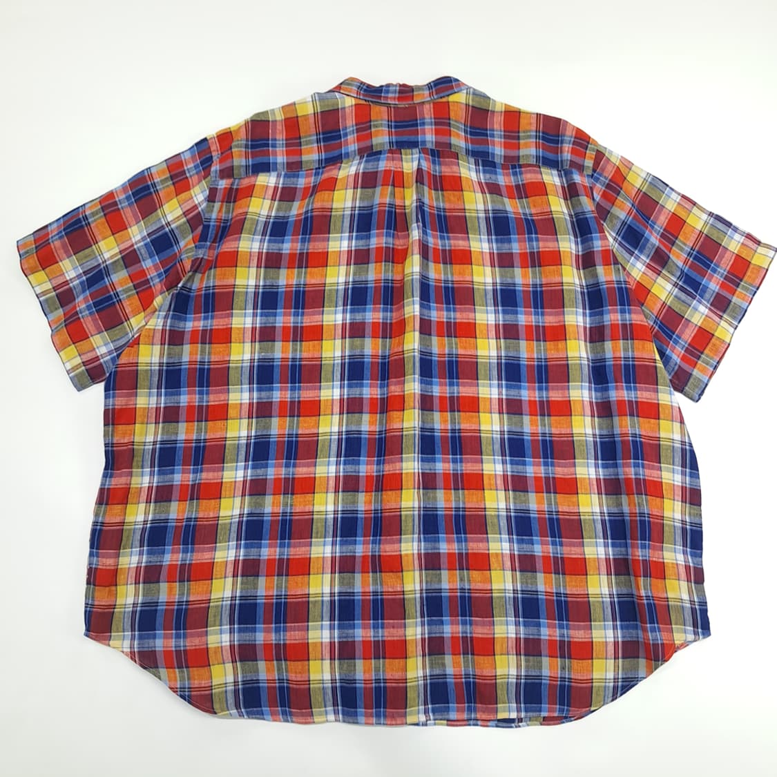 Co814 3XL Big 폴로 랄프로렌 매드라스 린넨 반팔 셔츠 상품이미지6