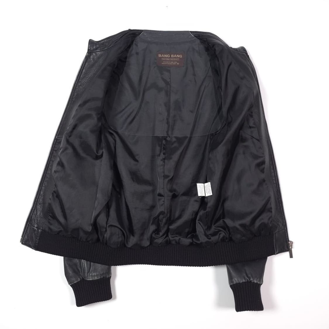 뱅뱅 리얼 램스킨 하이넥 레더 블루종 95 상품이미지5