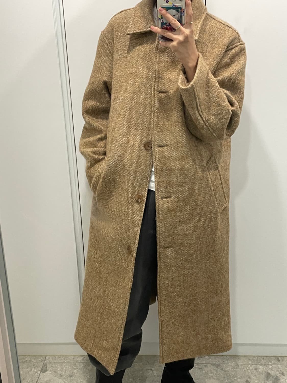 모이블레 카멜 롱 코트 스키니피그 미뉴에트 상품이미지1