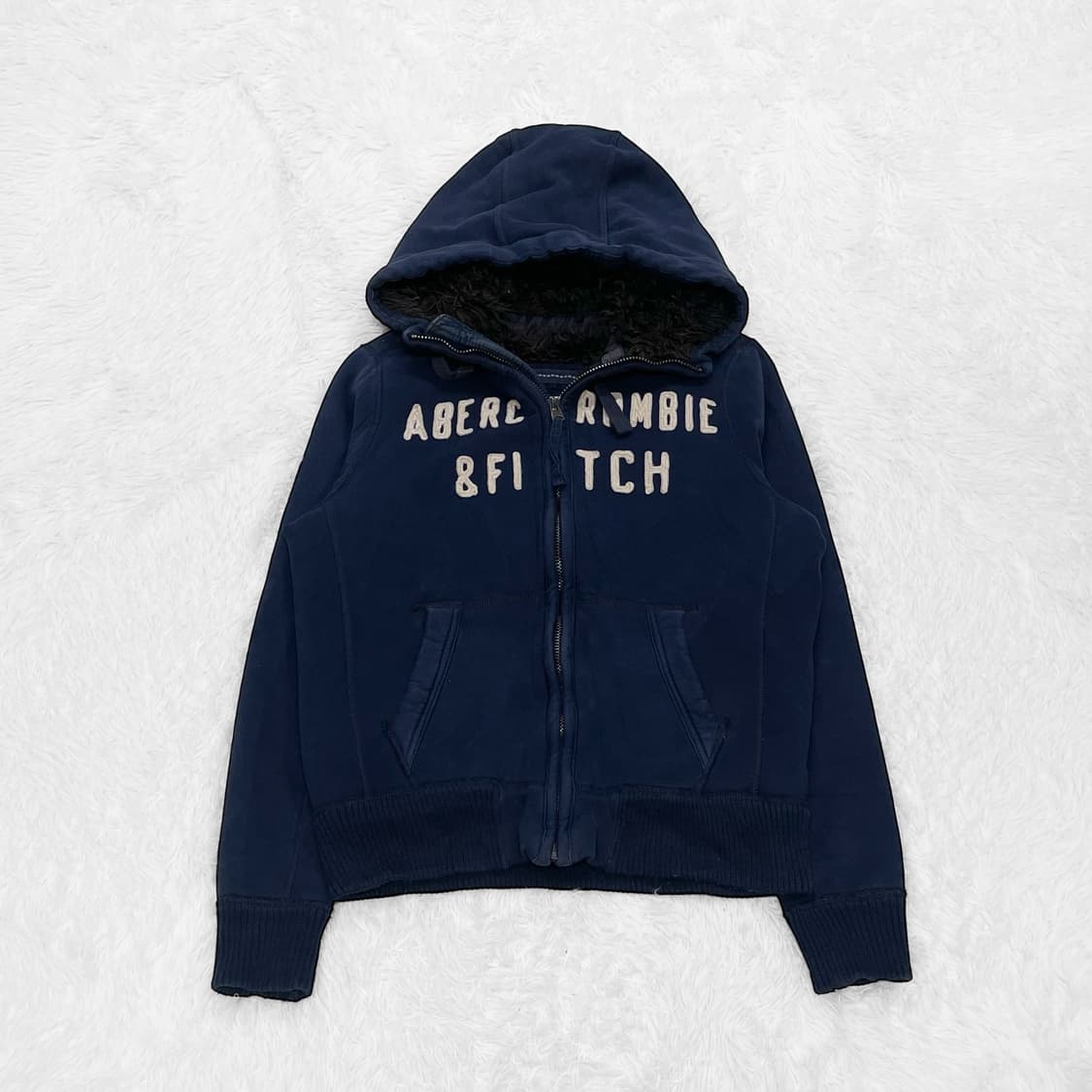 아베크롬비 피치 로고 울프죠 후드집업 네이비 상품이미지2