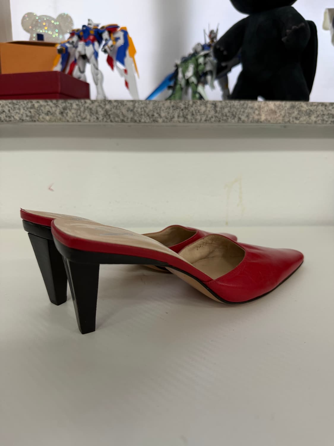 정품) 쥬세페자노티 레드 가죽 뮬 슬리퍼 37.5 상품이미지5