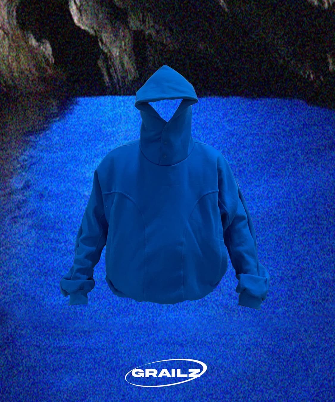 [1] 그레일즈 지오메트리 후드 azzuri blue 상품이미지2