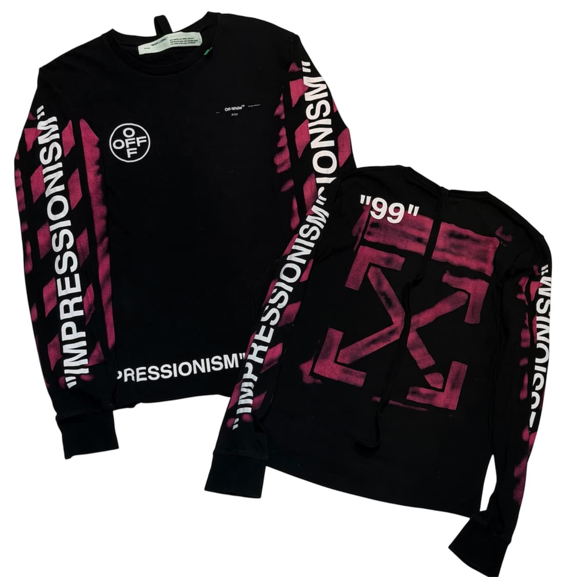 오프화이트 19ss 스텐실 애로우 롱슬리브 블랙 상품이미지1