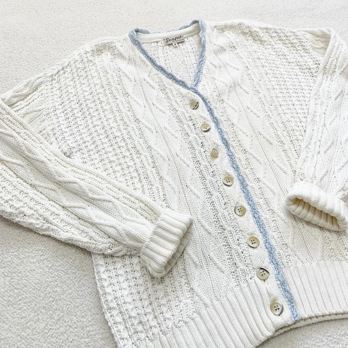 모리걸 우유화이트 니트 가디건 상품이미지1