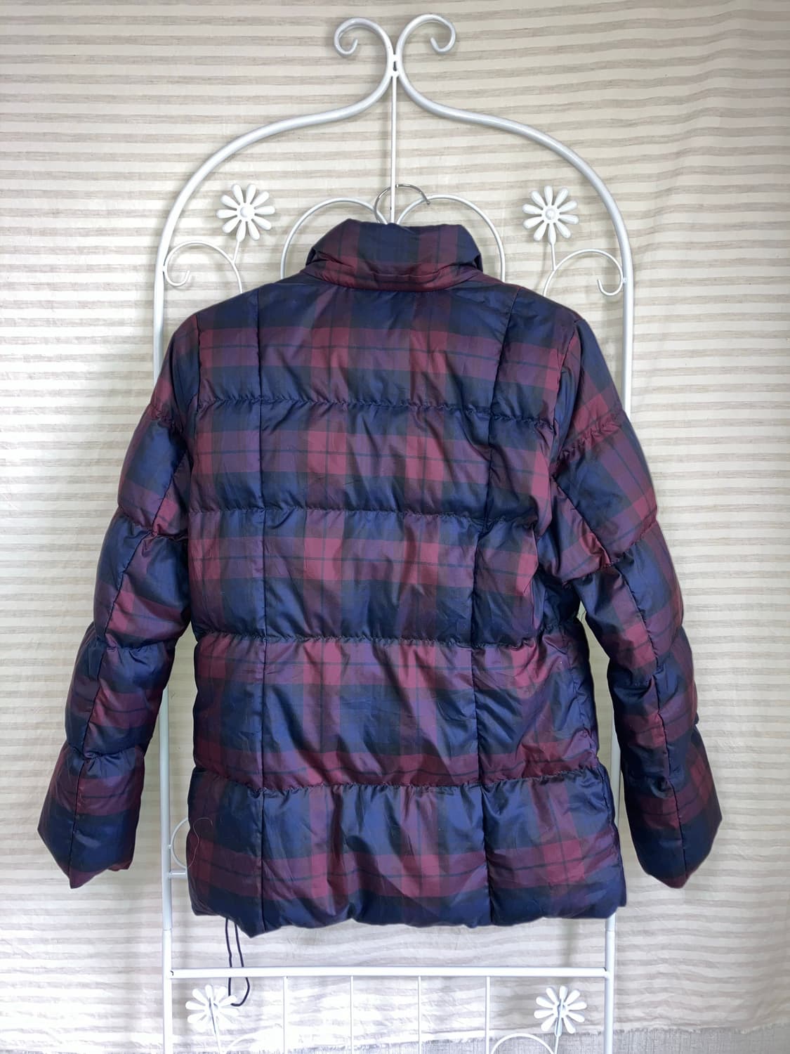 jpn vintage 네이비 레드와인 체크 패딩 y2k 스트릿 갸루 펑키 상품이미지2