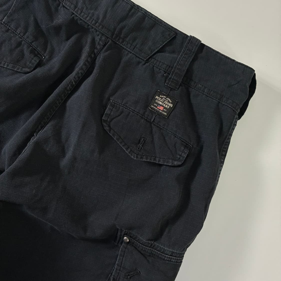 Polo jeans 폴로진스 코튼 블랙 와이드 카고 팬츠 상품이미지7