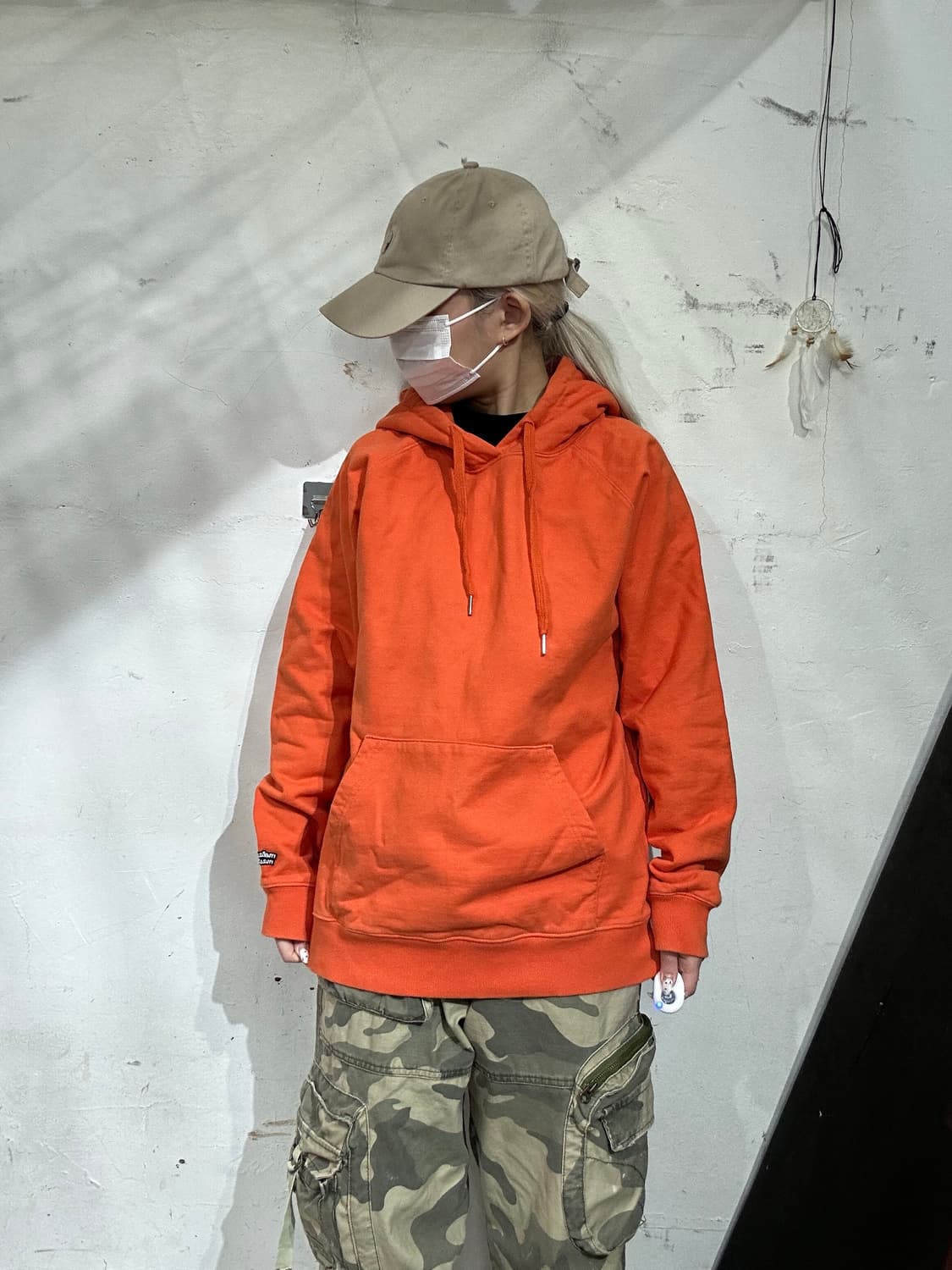 빈티지 오렌지 오버핏 후드티 L 상품이미지2