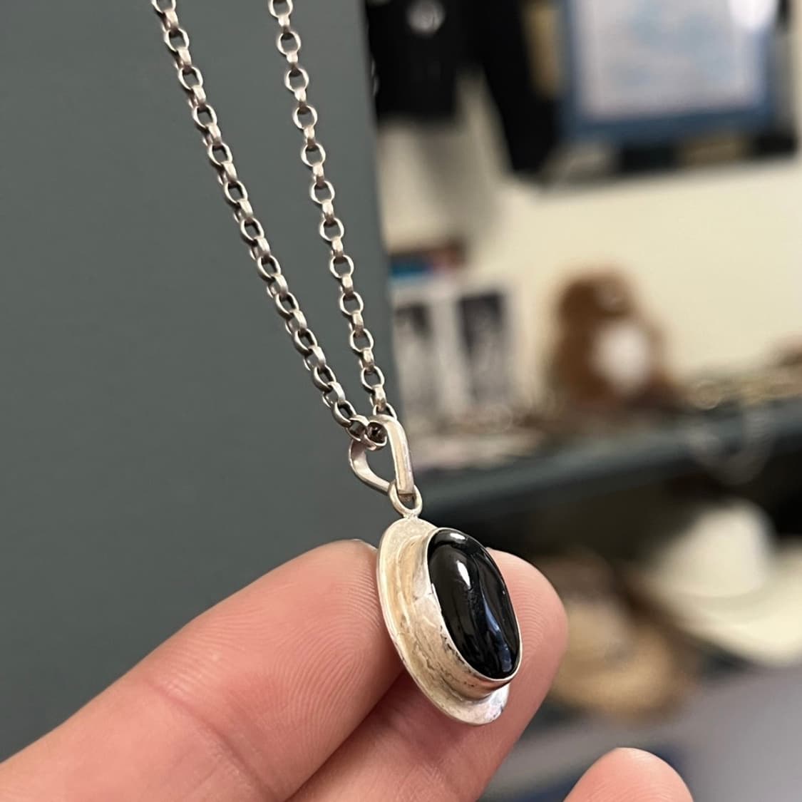 70s ONYX SILVER NECKLACE 상품이미지3