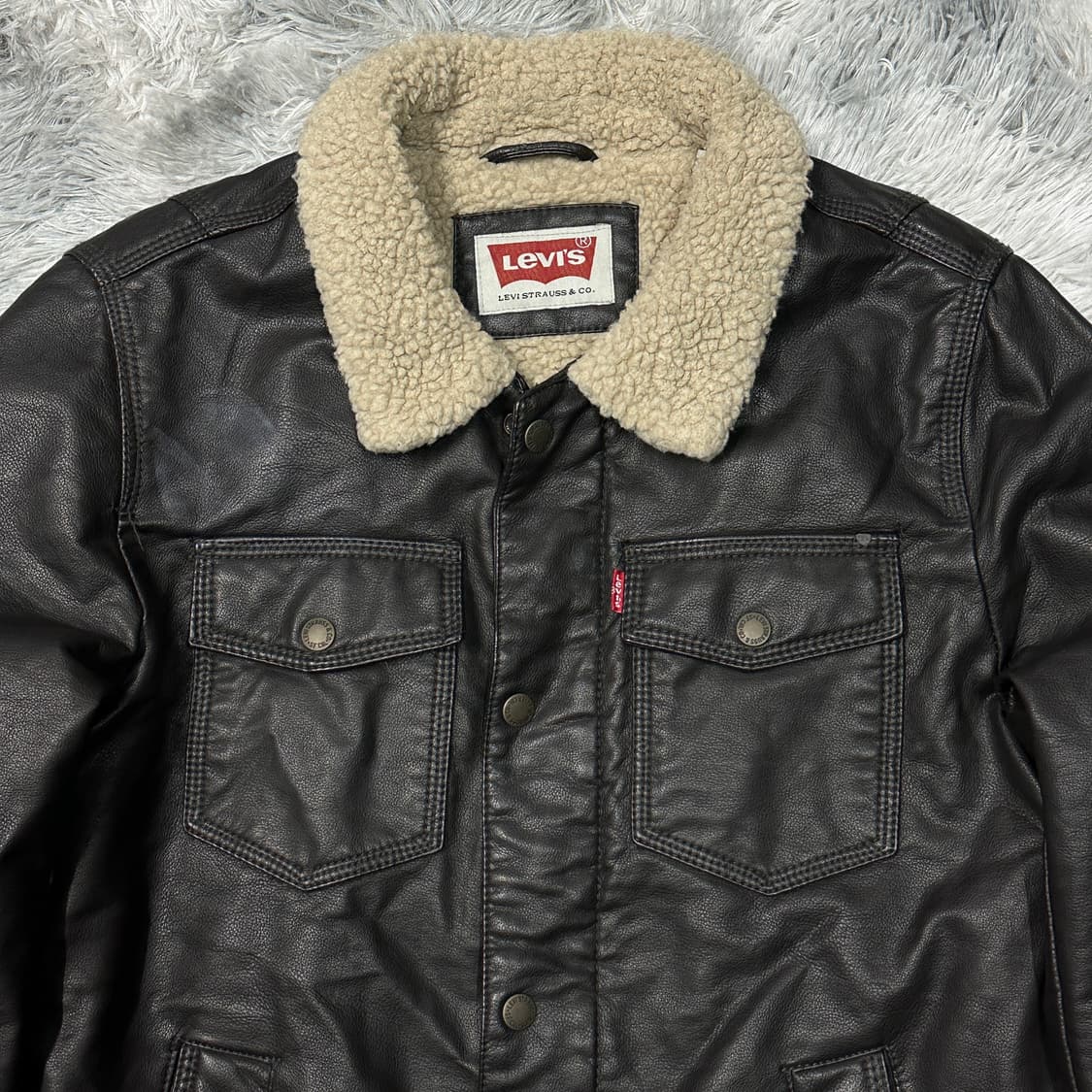 리바이스 양털 트러커 가죽자켓 s 상품이미지2