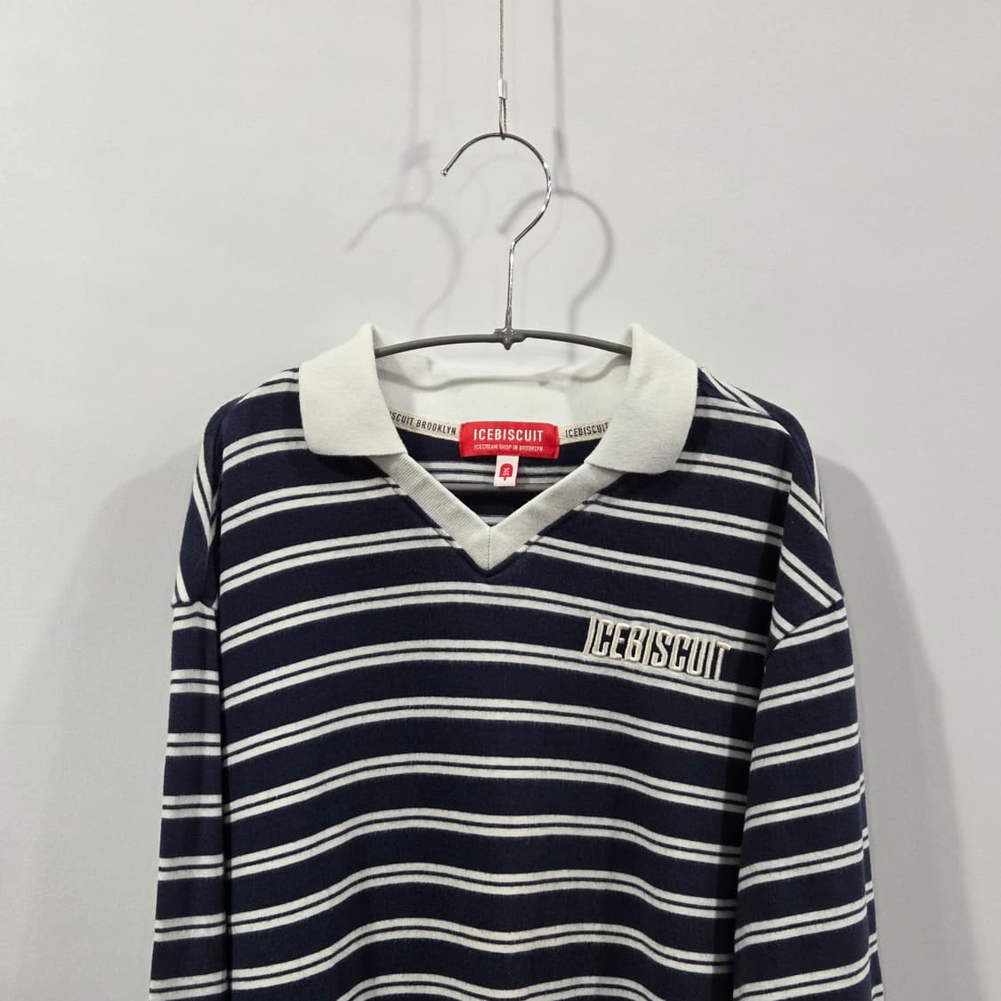 아이스비스킷 스트라이프 카라 롱슬리브 145 상품이미지2