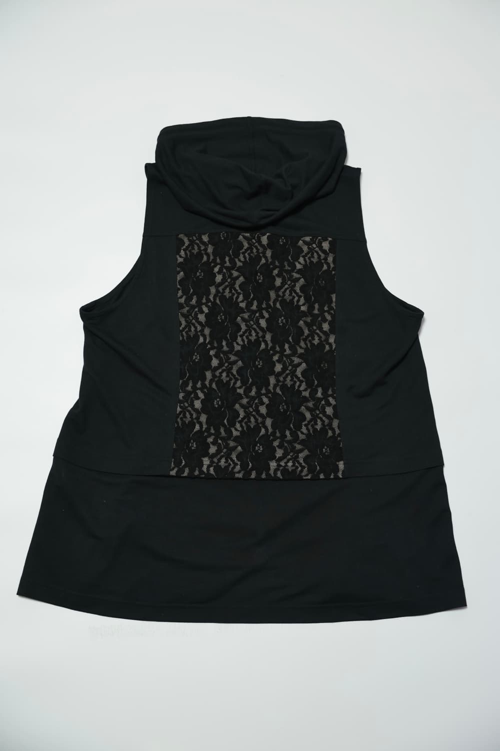 Lace Panel Hooded Vest 상품이미지2