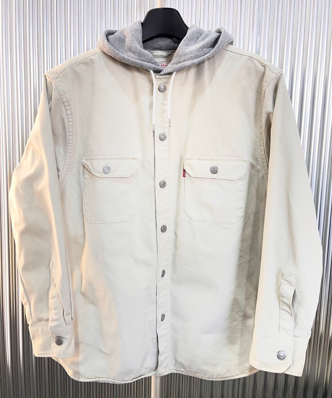 리바이스 데님 후드 자켓 아이보리 그레이 L 상품이미지2