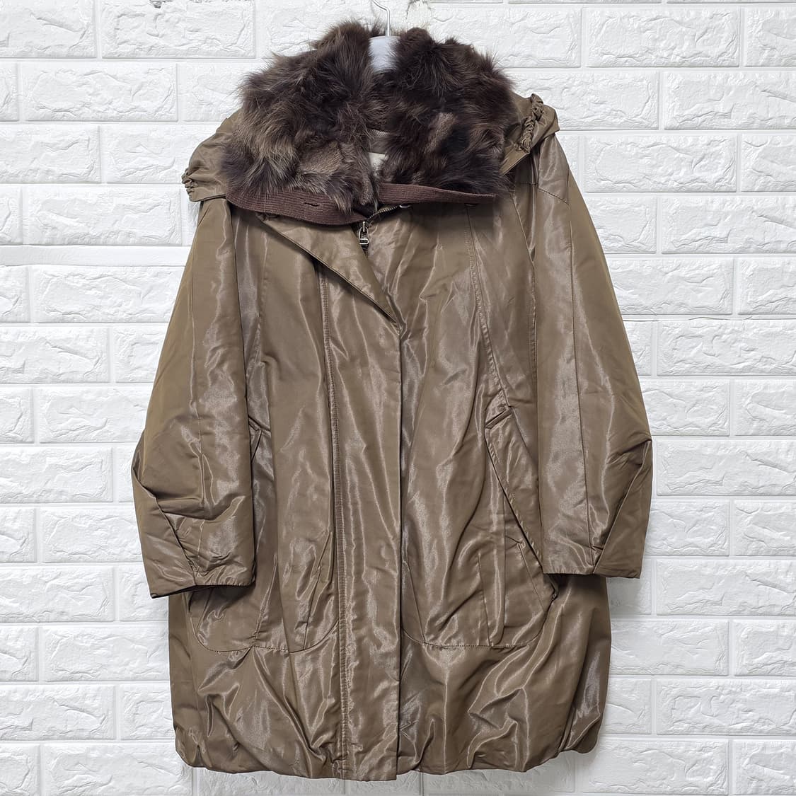 택포) 한섬 시스템 퍼 패딩 코트 M 상품이미지1