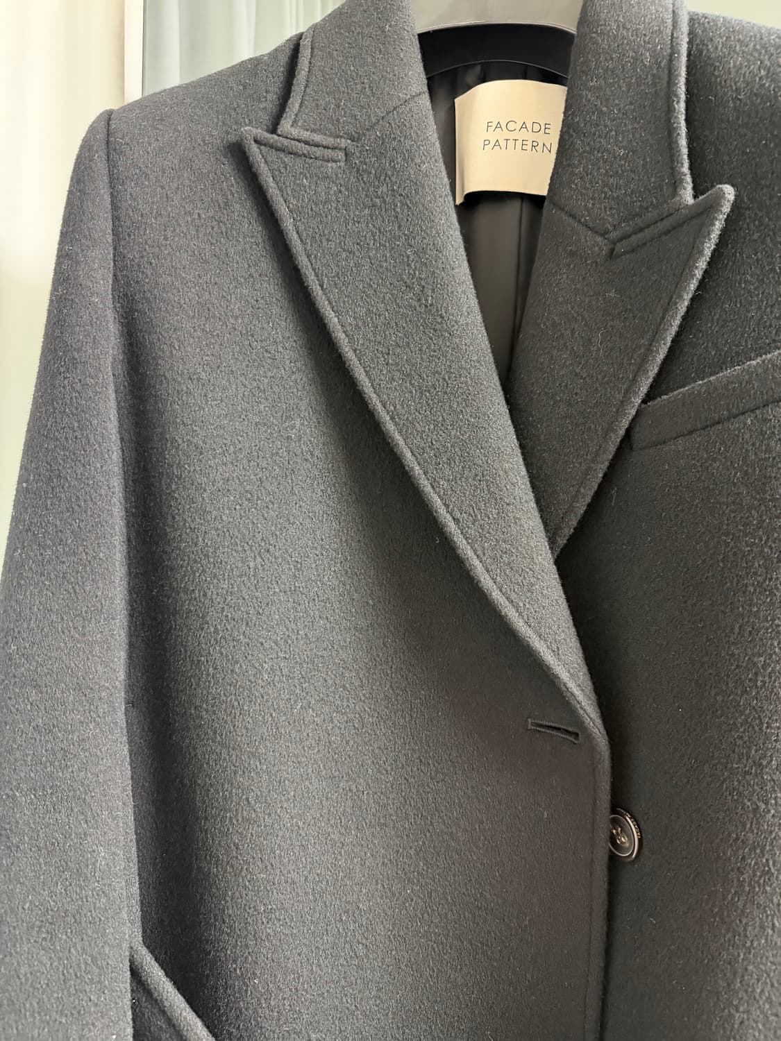 파사드패턴 캐시미어 벨티드 코트 블랙 M 상품이미지6