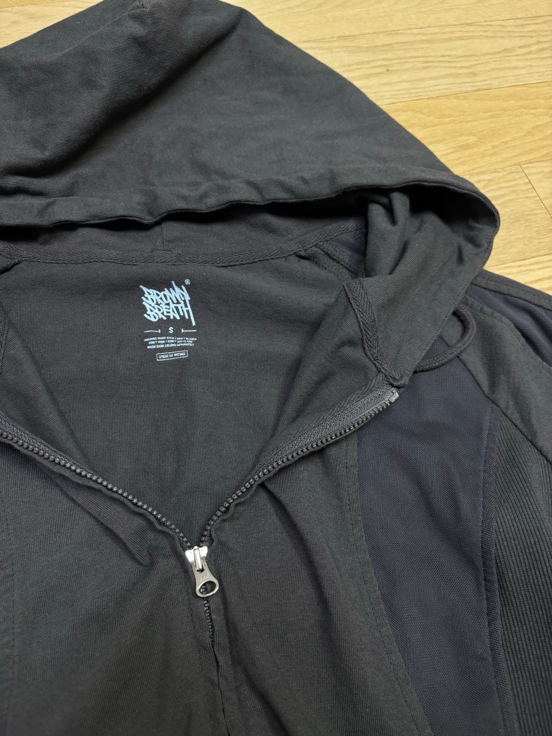 Brown Breath 크롭 반팔 후드집업 상품이미지5