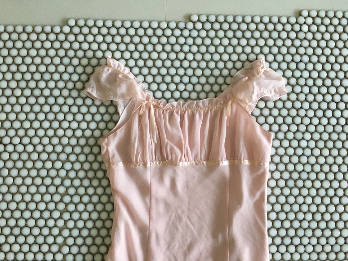 satin ribbon ruffle slip dress 상품이미지5