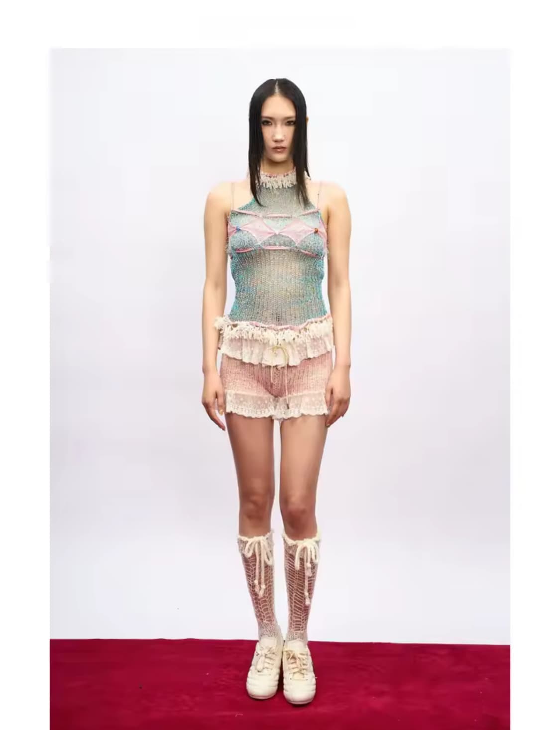 Juejueworks 니트 홀터넥 슬리브리스 상품이미지4