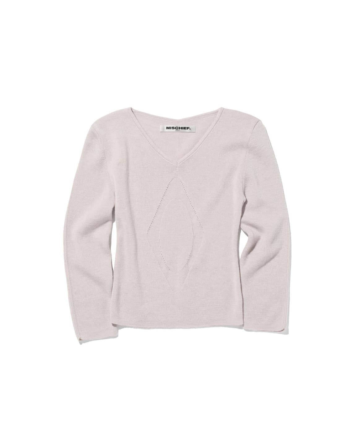 미스치프 V-NECK 3-QUARTER KNIT TOP - LIGHT P 상품이미지1