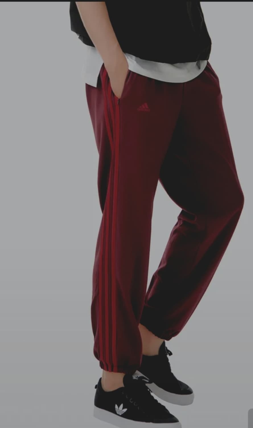 아디다스 3-스트라이프 트레이닝 팬츠 자주색 상품이미지2