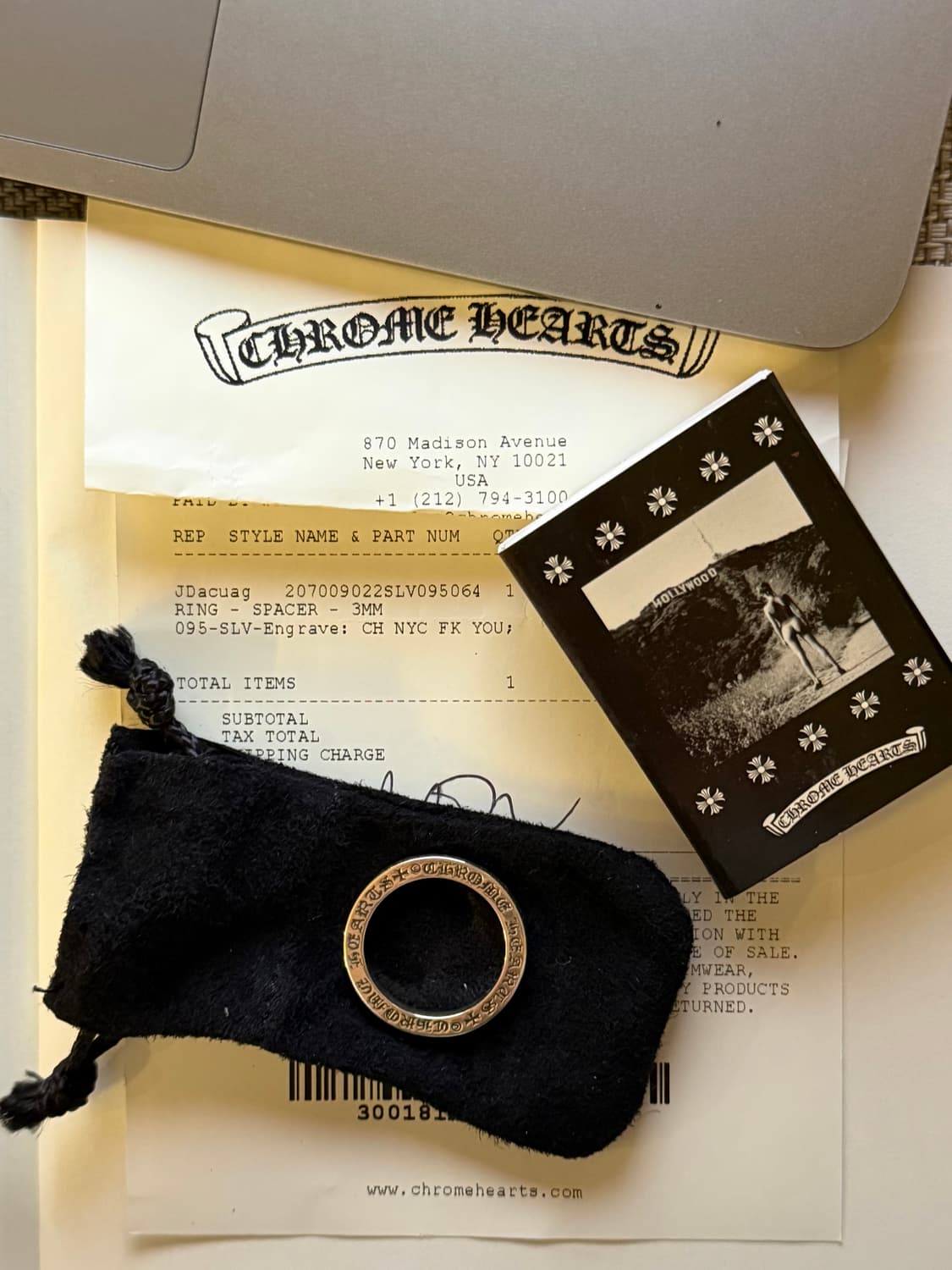 크롬하츠 퍽유링 뉴욕 3mm 상품이미지1