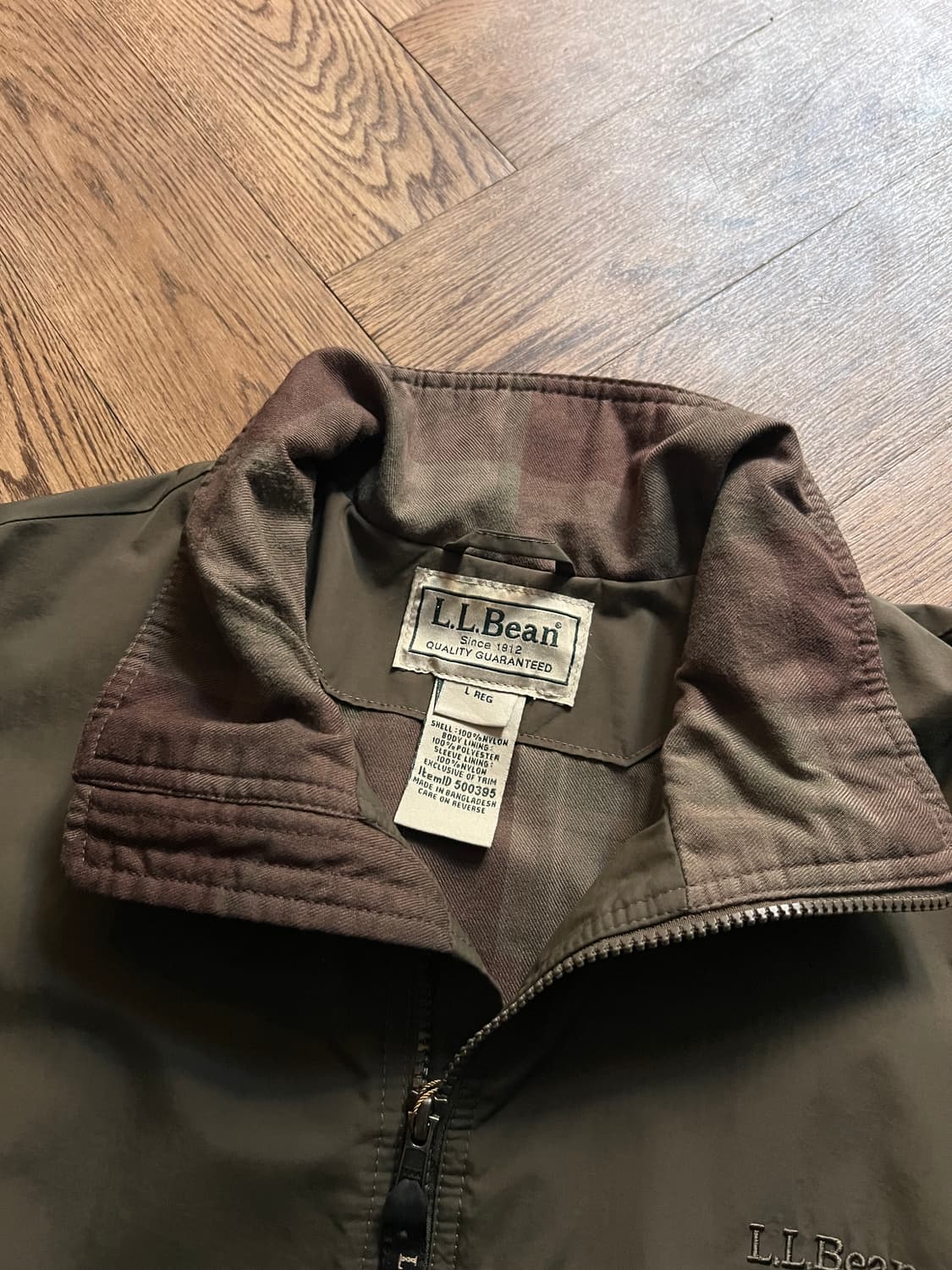 [L]엘엘빈 USA 카키 나일론 웜업 자켓 상품이미지2