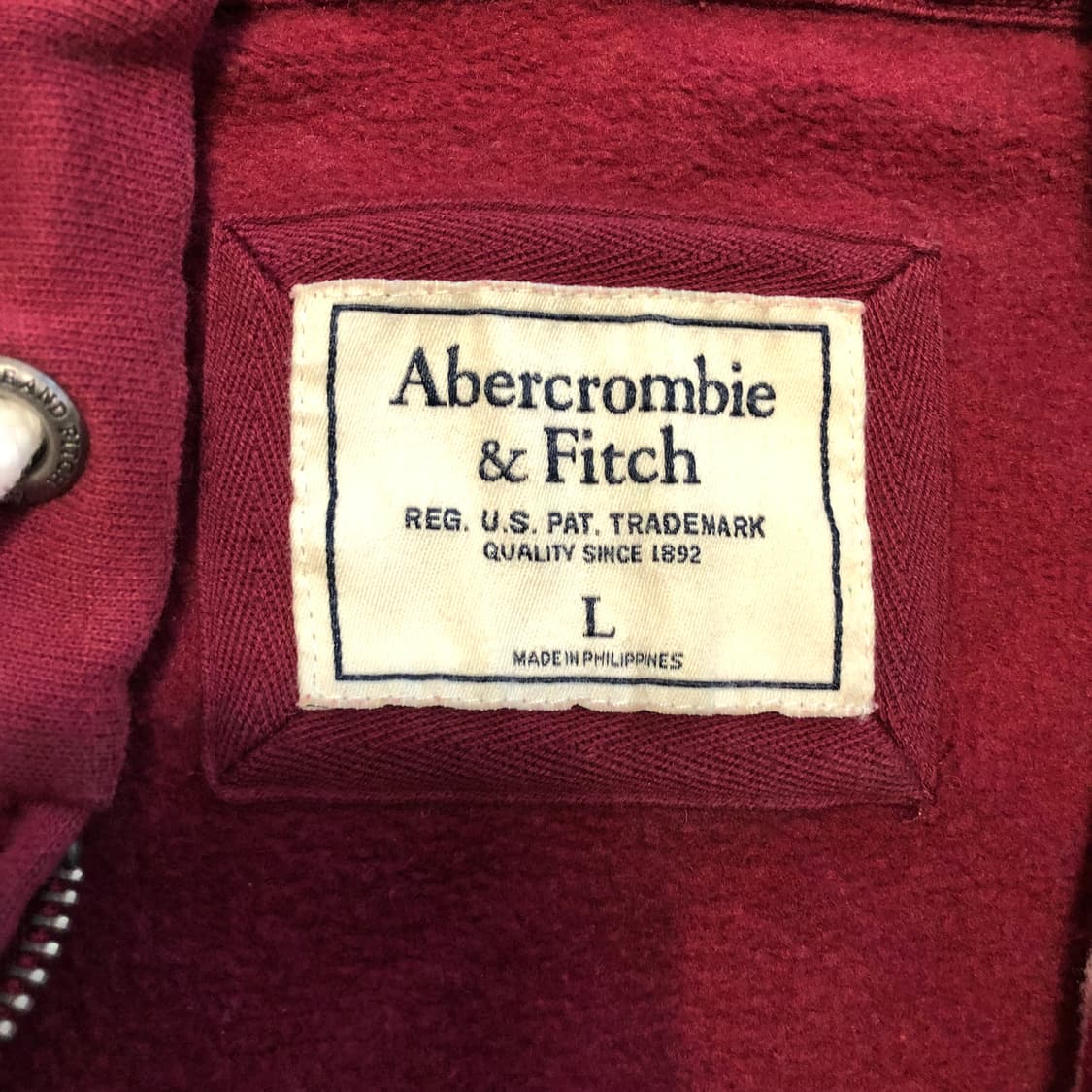 아베크롬비 버건디 후드집업 상품이미지4