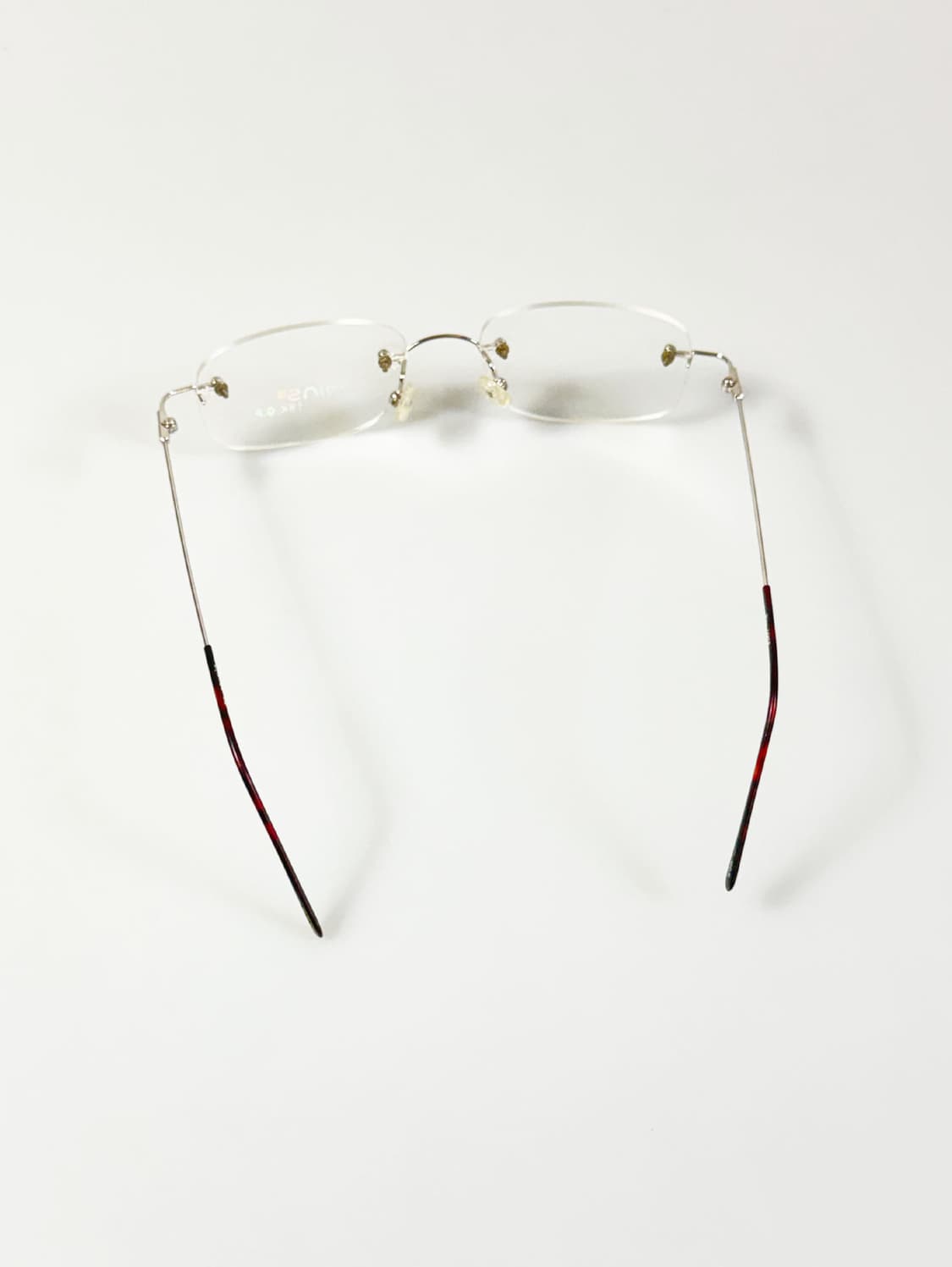 WINS 무테 스퀘어 실버 메탈 프레임 빈티지 안경 상품이미지5