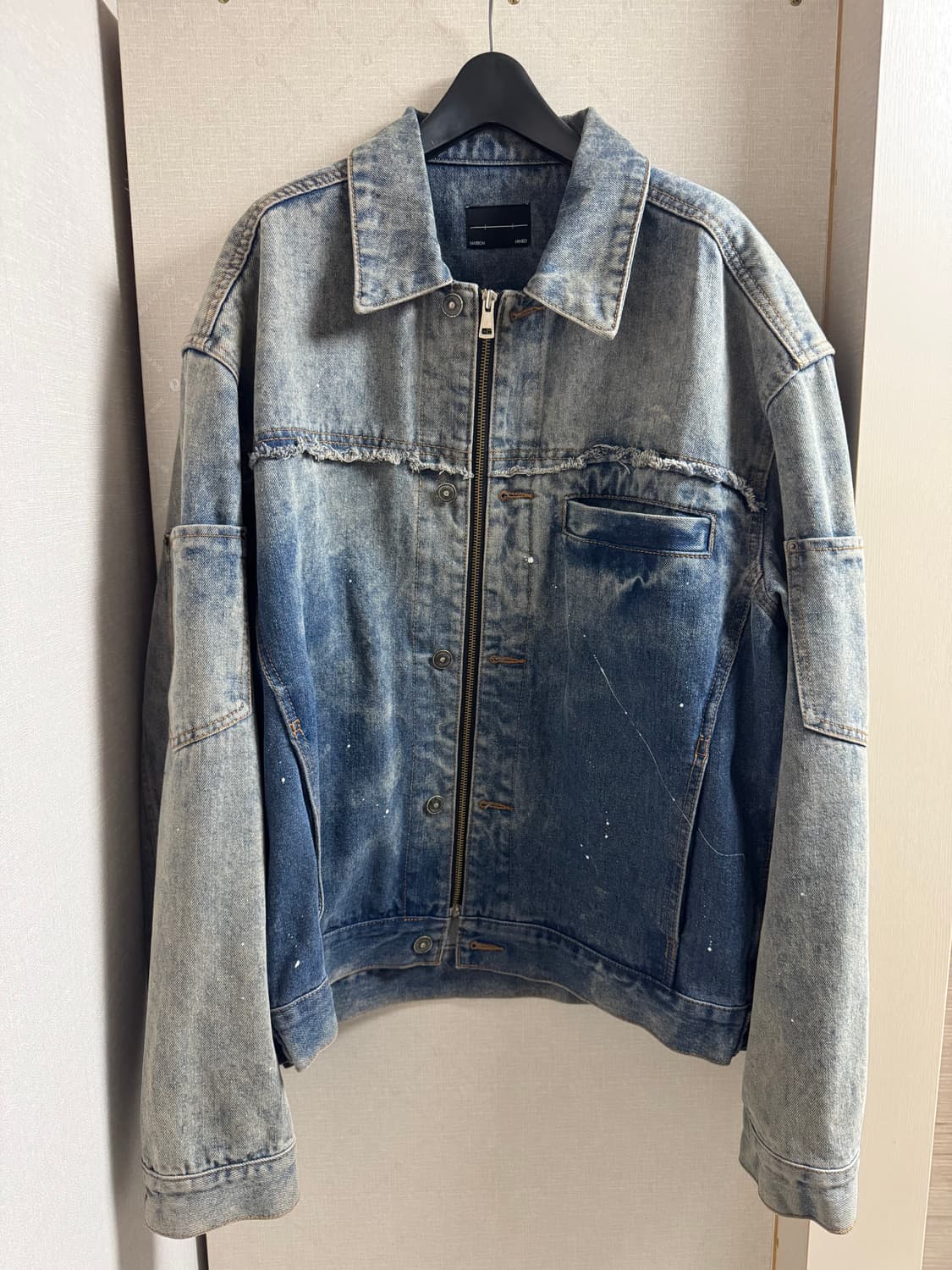 메종미네드 / 블루 워싱 지퍼 데님 자켓 / L 상품이미지1