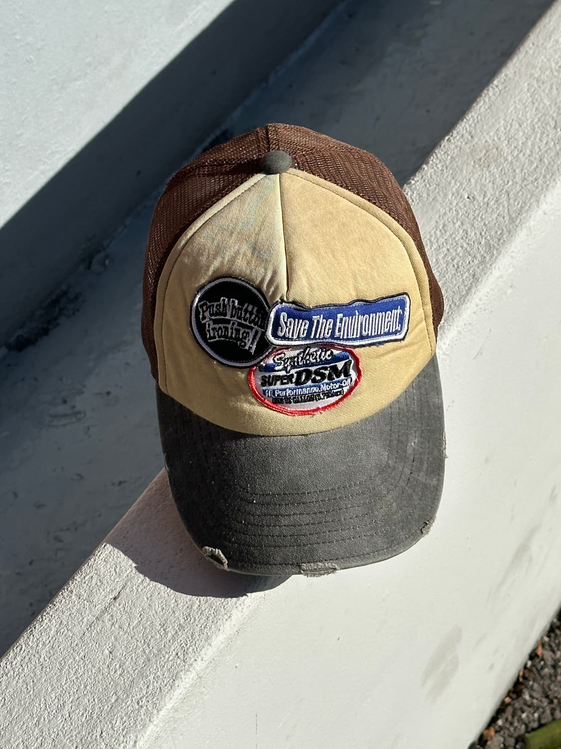 [F] 빈티지 패치워크 메쉬 볼캡 모자 상품이미지1