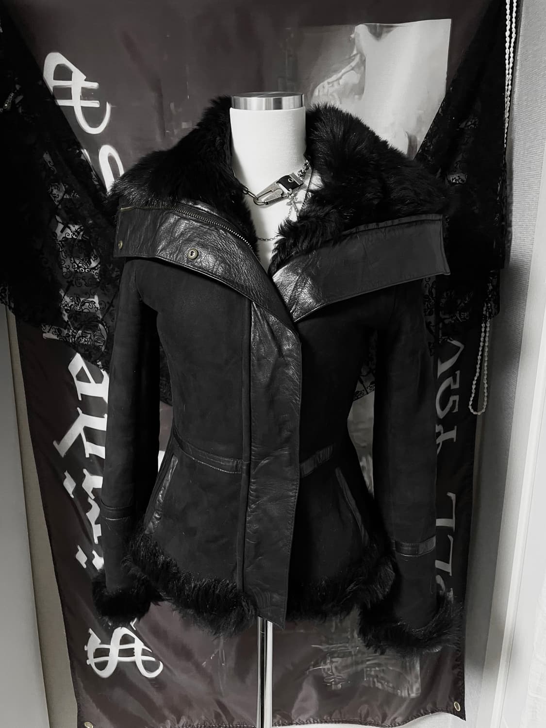 Jpn일본빈티지레더퍼무스탕자켓다크웨어락시크릭오웬스디올하이엔드00s2010 상품이미지2