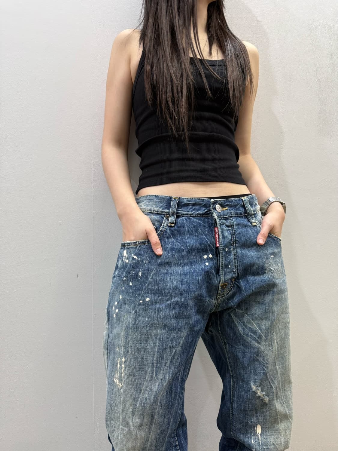 디스퀘어드 워싱 페인팅 데님팬츠 상품이미지6