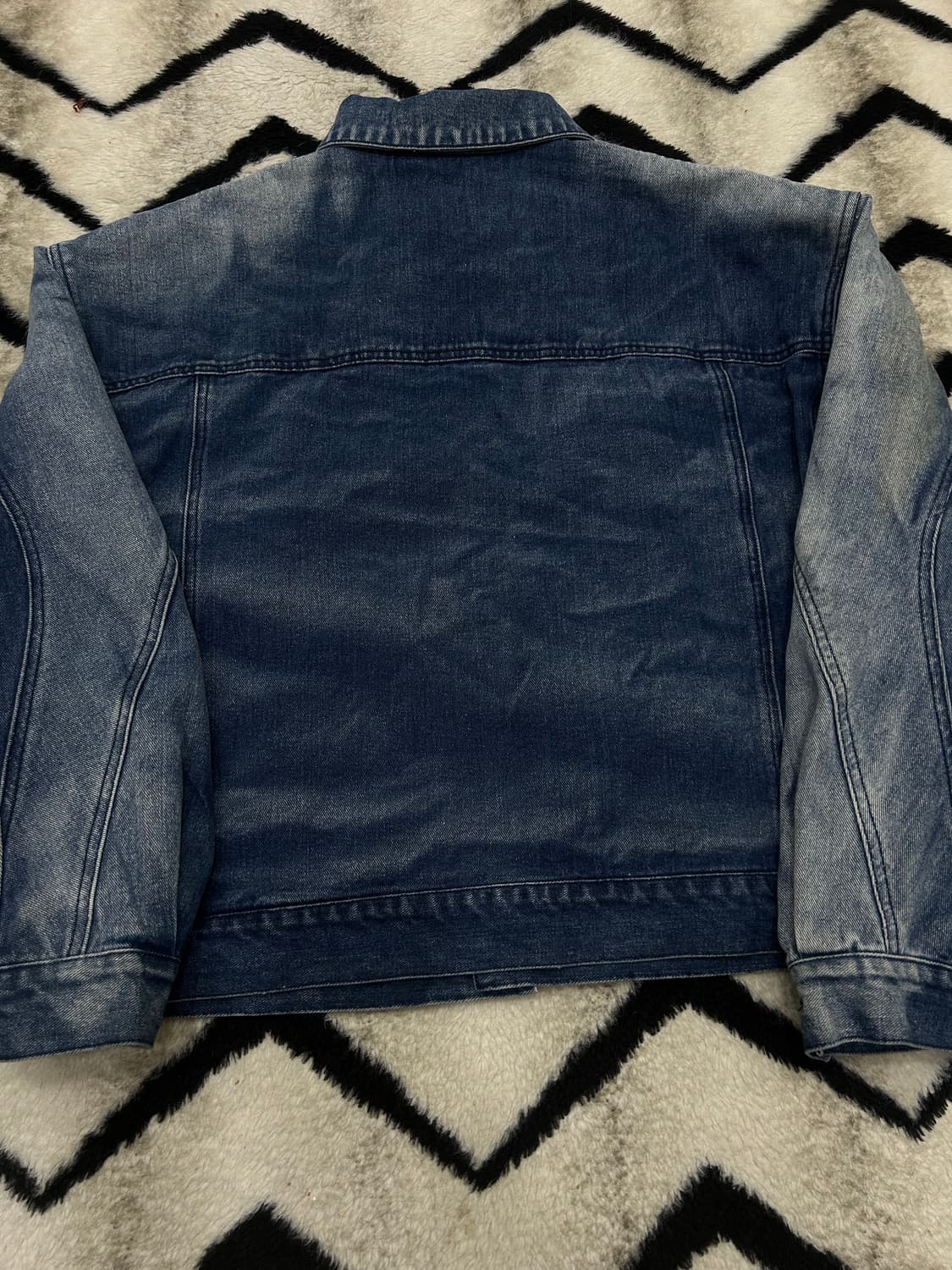 [L]WMC 오버핏 라인 워시드 데님 트러커 자켓 상품이미지4