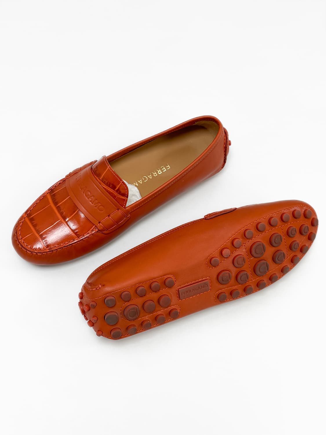 페라가모 크로코 엠보스드 레더 드라이빙 슈즈 상품이미지4