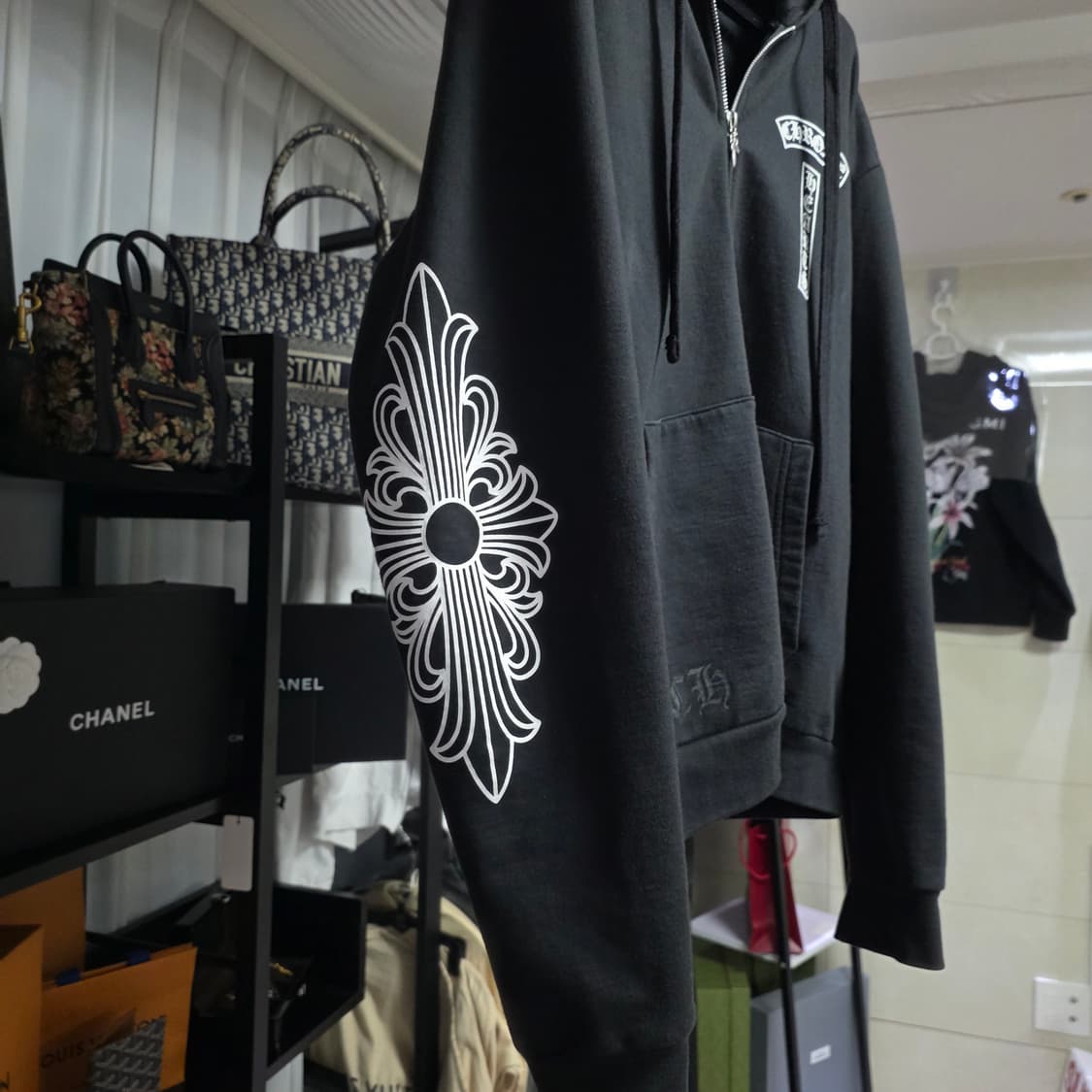 {클로젯}[M][백화점판]크롬하츠 티바로고 홀스슈 플로랄 후드집업 상품이미지3